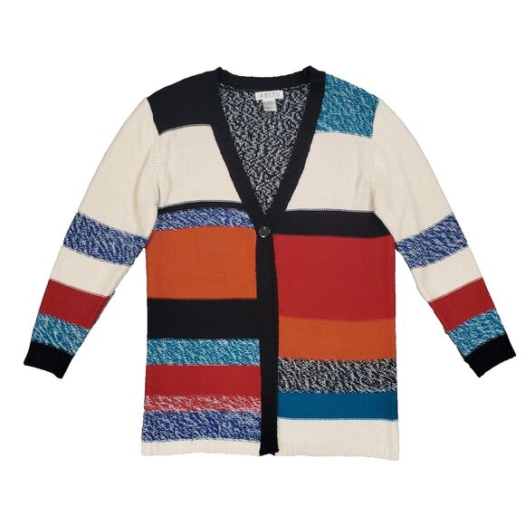 Abito Patchwork Long Cardigan Sweater L Granny Boho Hippie Cottage Lagenlook - Picture 1 of 10